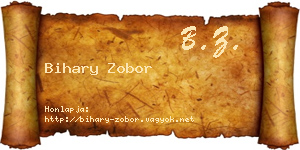 Bihary Zobor névjegykártya